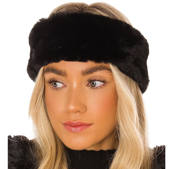 Apparis Eleni Faux Fur Headband in Noir main image 6